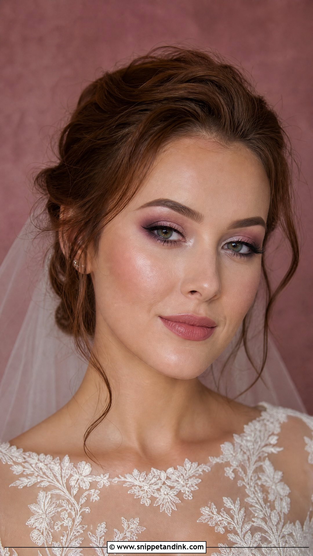 Soft Glam Bridal Makeup With Mauve Eyes - Snippet and Ink - 25 Soft Glam Bridal Makeup for Green Eyes