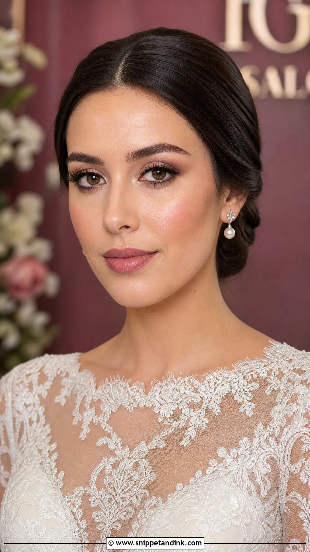 Soft Glam Bridal Makeup With Mauve Lip - Snippet and Ink - 30 Soft Glam Bridal Make Up Ideas