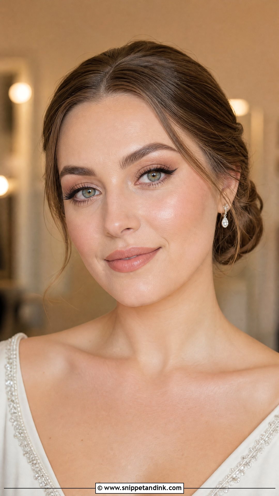 Soft Glam Bridal Makeup With Nude Lip - Snippet and Ink - 25 Natural Glam Bridal Makeup Ideas