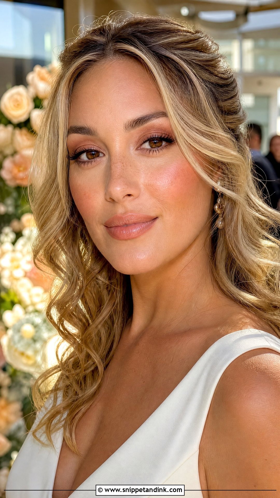 Soft Glam Bridal Makeup With Peach Tones - Snippet and Ink - 35 Soft Glam Bridal Makeup Ideas