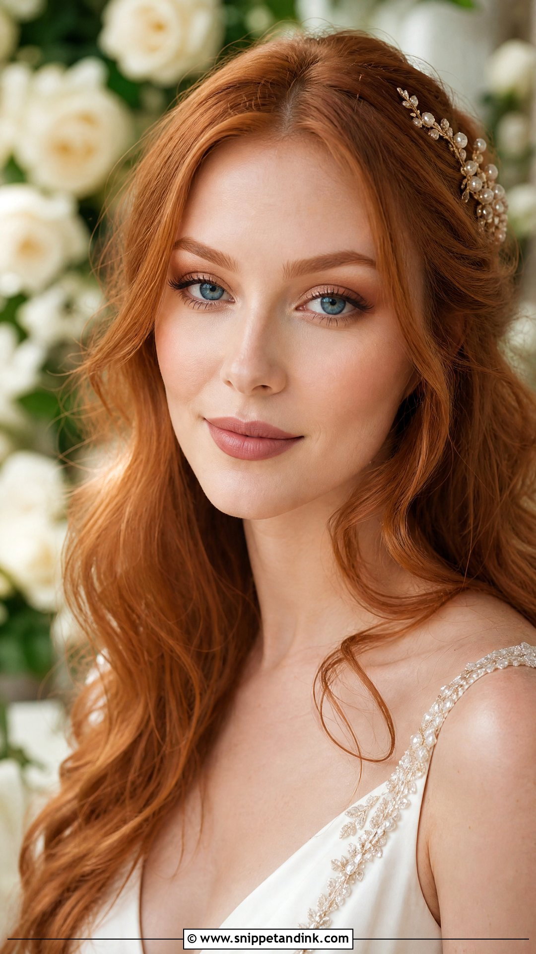 Soft Glam Bridal Makeup With Red Hair And Blue Eyes - Snippet and Ink - 20 Natural Glam Bridal Makeup for Blue Eyes