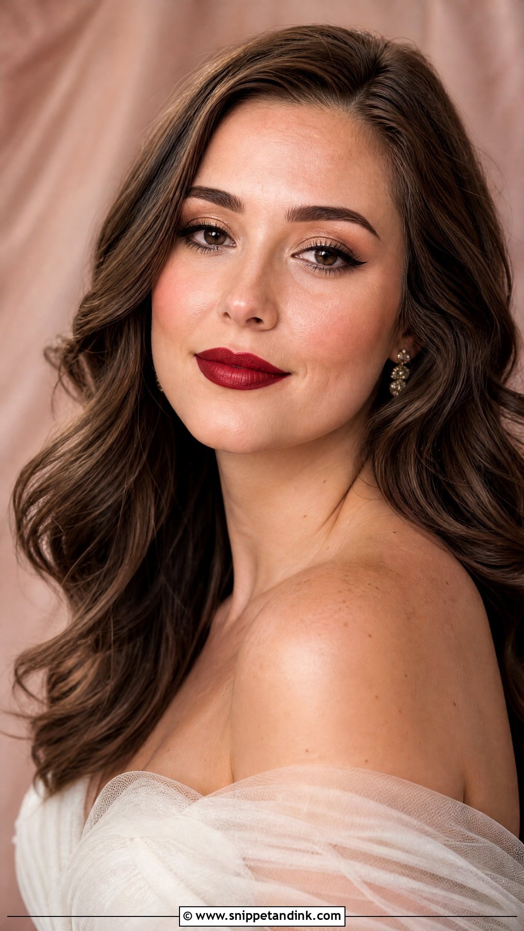 Soft Glam Bridal Makeup With Red Lips - Snippet and Ink - 25 Bridal Makeup with Red Lips