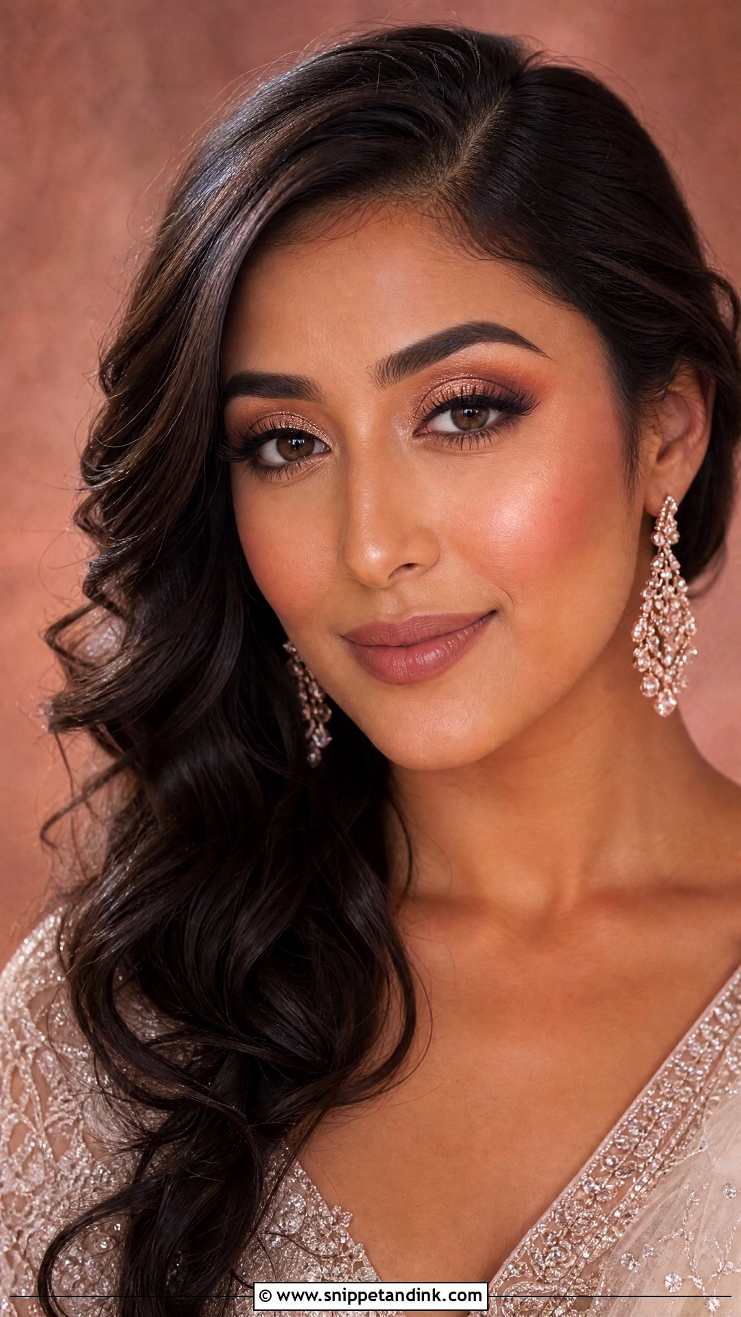 Soft Glam Bridal Makeup With Rose Gold Eyes - Snippet and Ink - 25 Soft Glam Wedding Makeup Brides