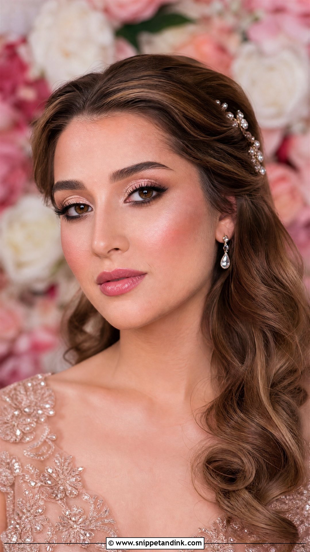 Soft Glam Bridal Makeup With Rose Gold Eyes - Snippet and Ink - 30 Soft Glam Bridal Make Up Ideas