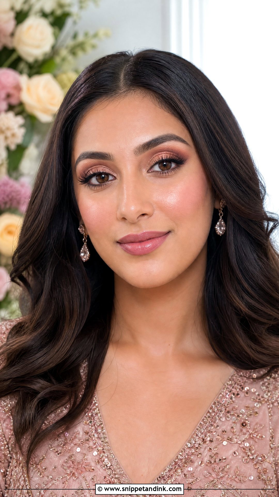 Soft Glam Bridal Makeup With Rose Gold Eyes - Snippet and Ink - 35 Soft Glam Bridal Makeup Ideas