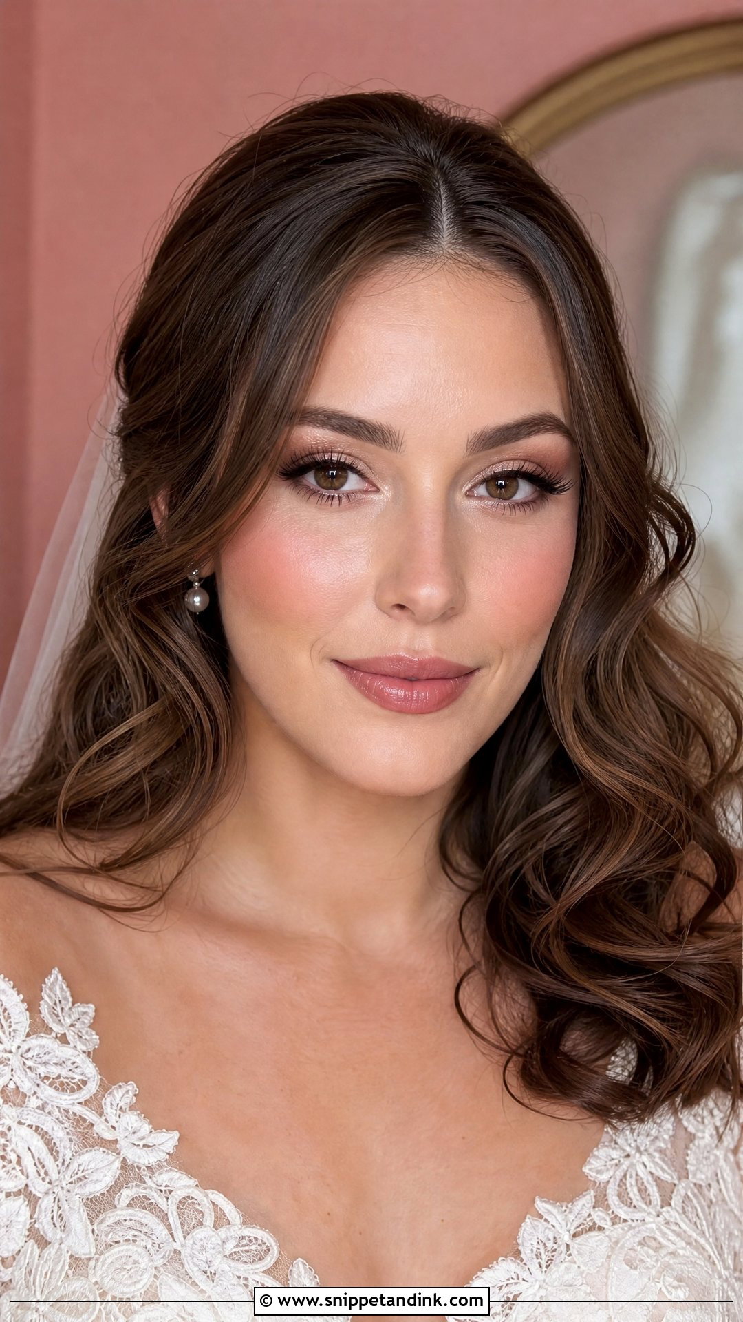 Soft Glam Bridal Makeup With Rosy Cheeks - Snippet and Ink - 30 Soft Glam Bridal Make Up Ideas