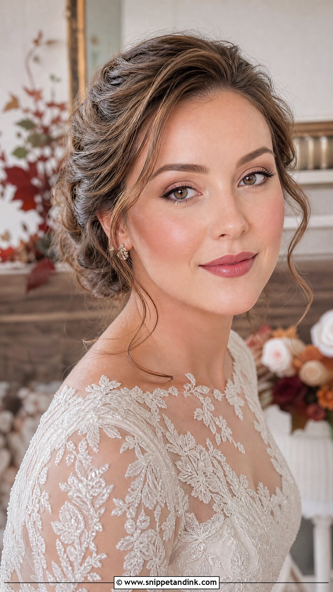 Soft Glam Bridal Makeup With Soft Berry Lips - Snippet and Ink - 35 Soft Glam Bridal Makeup Ideas