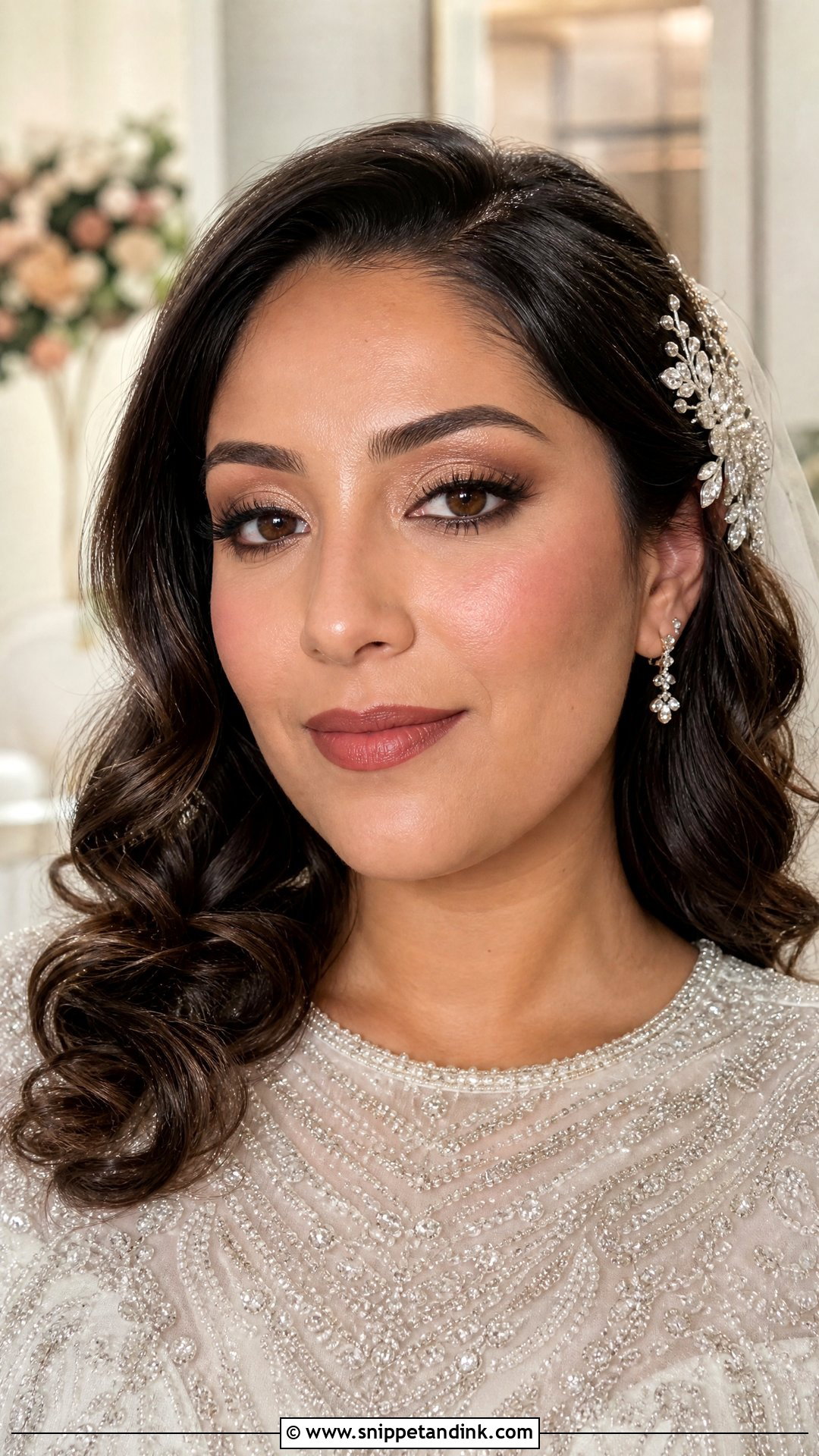 Soft Glam Bridal Makeup With Soft Smokey Lower Lash Line - Snippet and Ink - 35 Soft Glam Bridal Makeup Ideas