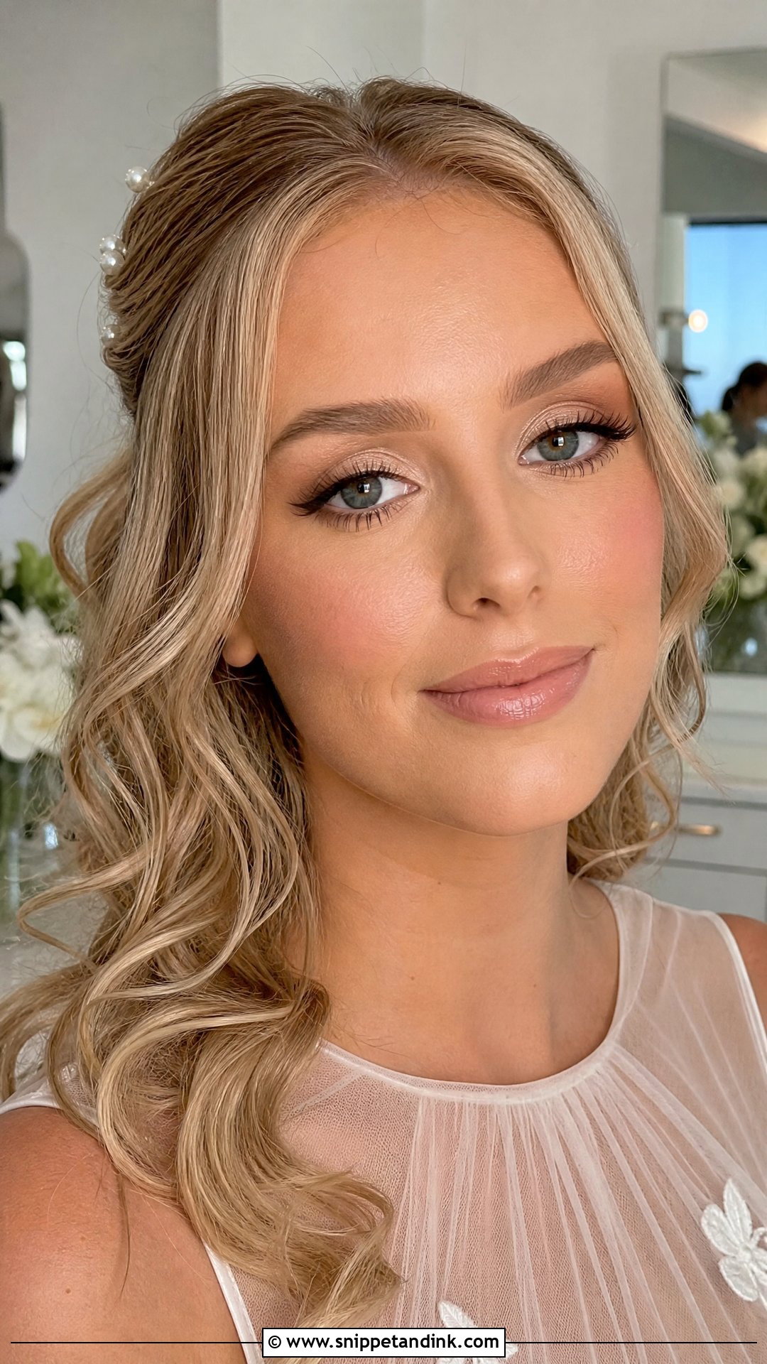Soft Glam Bridal Makeup With Subtle Shimmer - Snippet and Ink - 35 Soft Glam Bridal Makeup Ideas