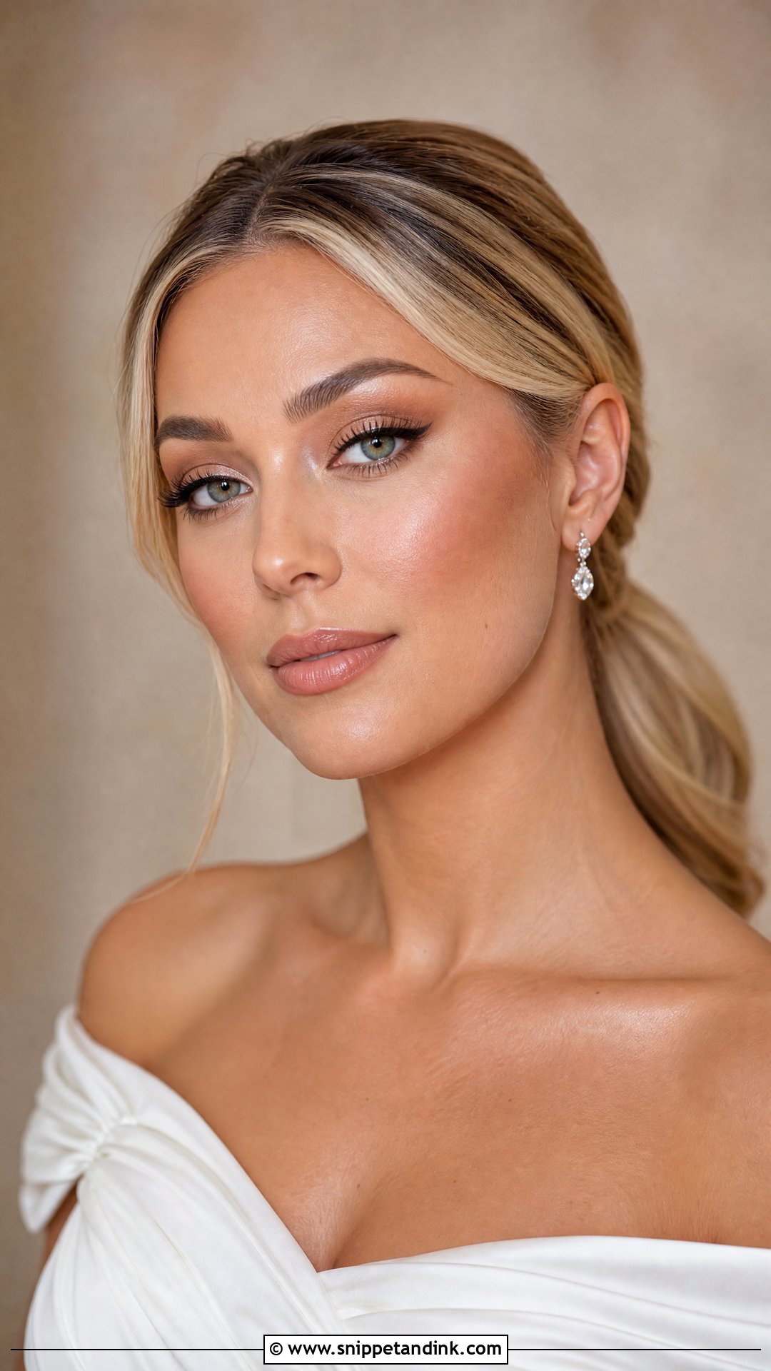 Soft Glam Bridal Makeup With Winged Liner - Snippet and Ink - 25 Soft Glam Wedding Makeup Brides
