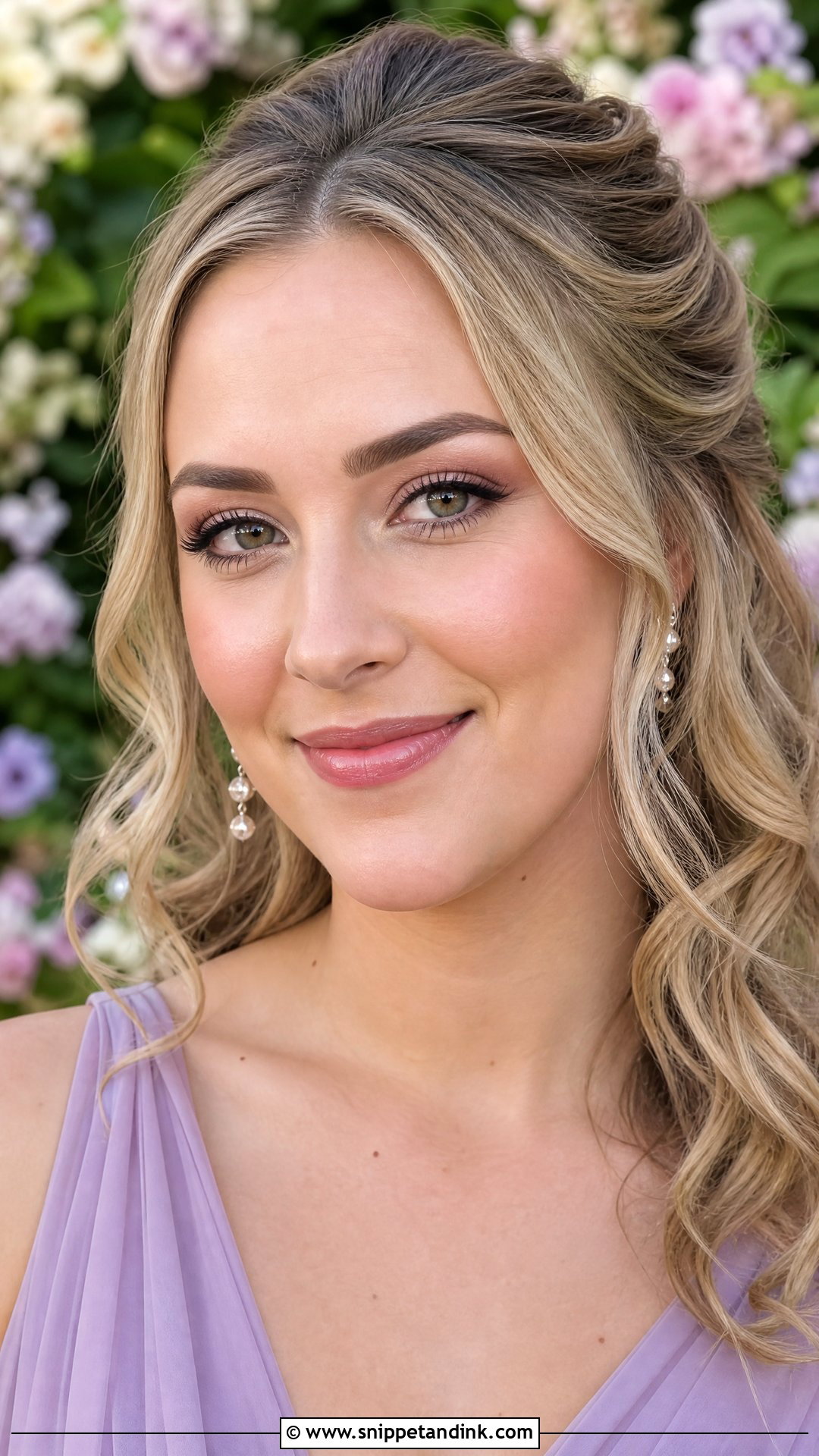 Soft Glam Bridesmaid Makeup With Pink Lip - Snippet and Ink - 30 Soft Glam Bridesmaid Makeup Ideas