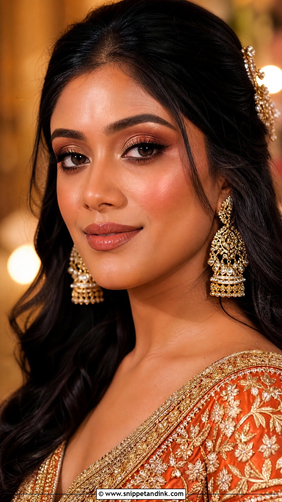 Soft Glam Indian Bridal Makeup With Bronze Glow - Snippet and Ink - 20 Soft Glam Indian Bridal Makeup Ideas