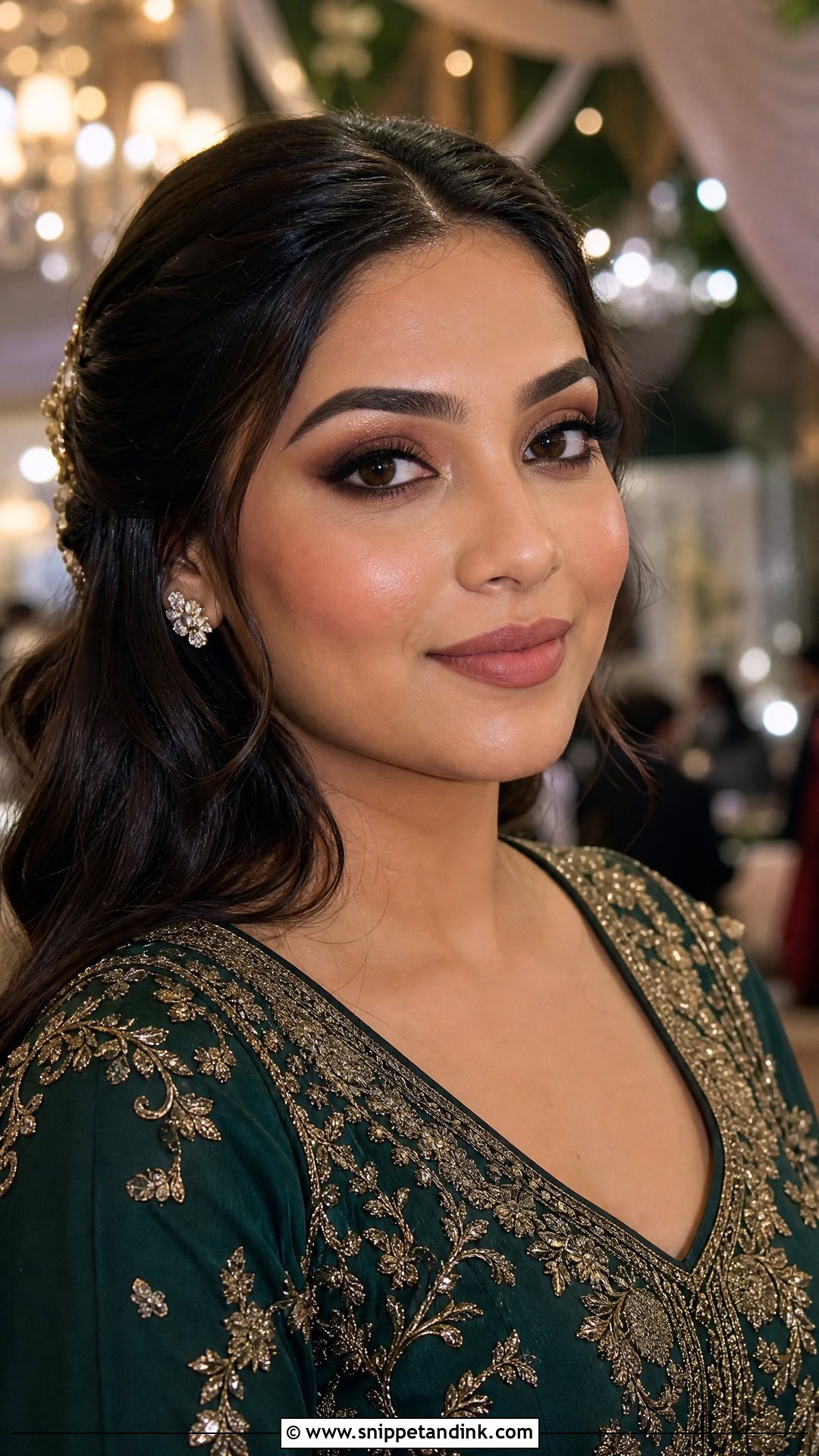 Soft Glam Indian Bridal Makeup With Brown Smokey Eyes - Snippet and Ink - 20 Soft Glam Indian Bridal Makeup Ideas