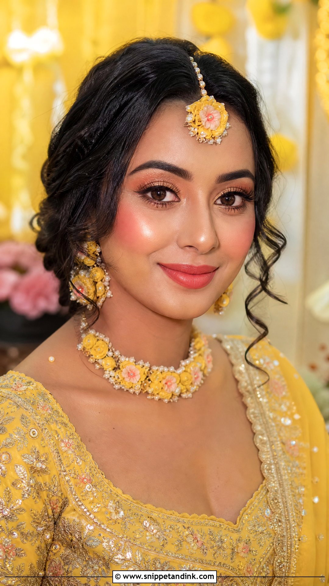 Soft Glam Indian Bridal Makeup With Coral Blush - Snippet and Ink - 20 Soft Glam Indian Bridal Makeup Ideas
