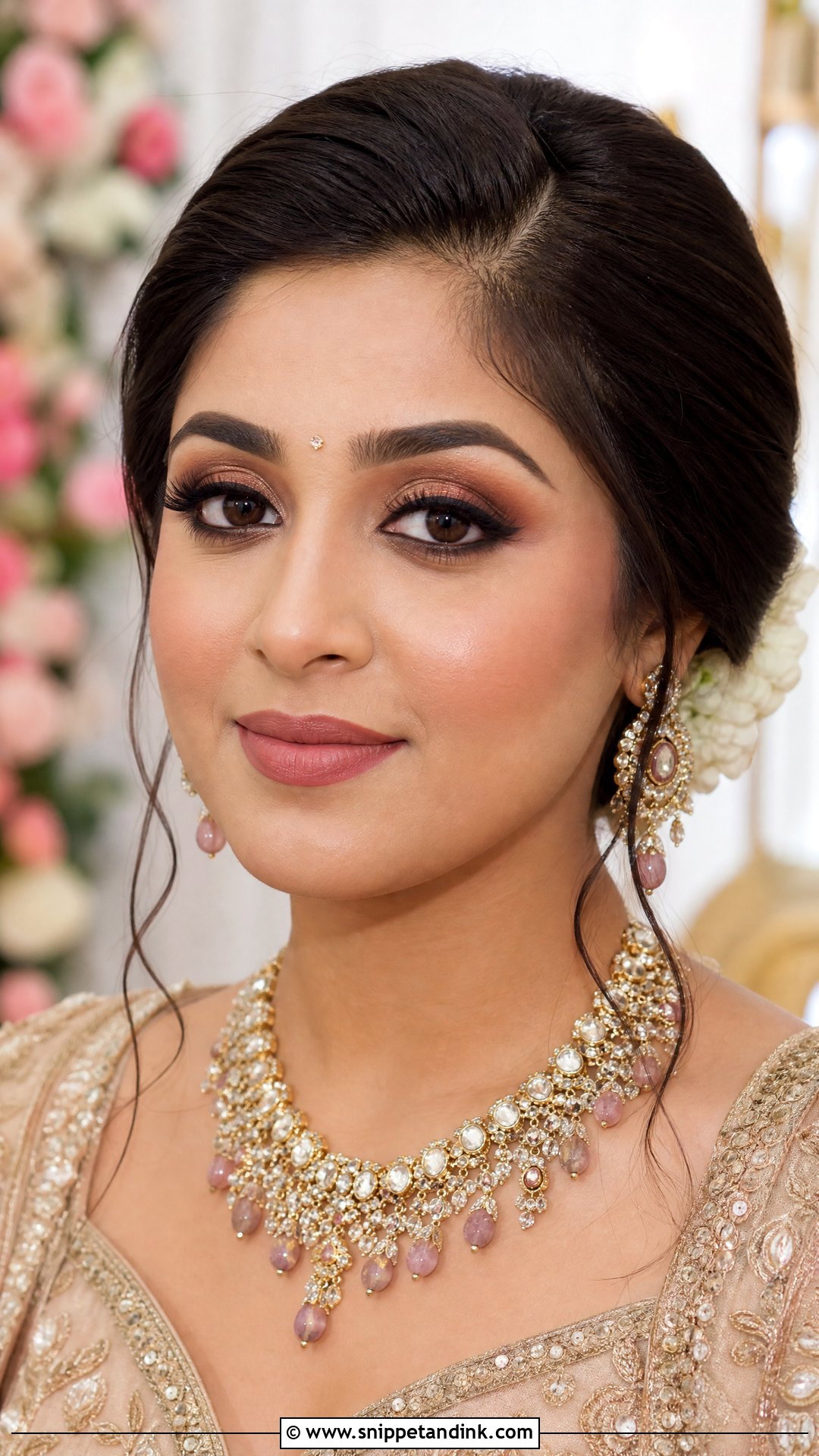 Soft Glam Indian Bridal Makeup With Matte Skin - Snippet and Ink - 20 Soft Glam Indian Bridal Makeup Ideas
