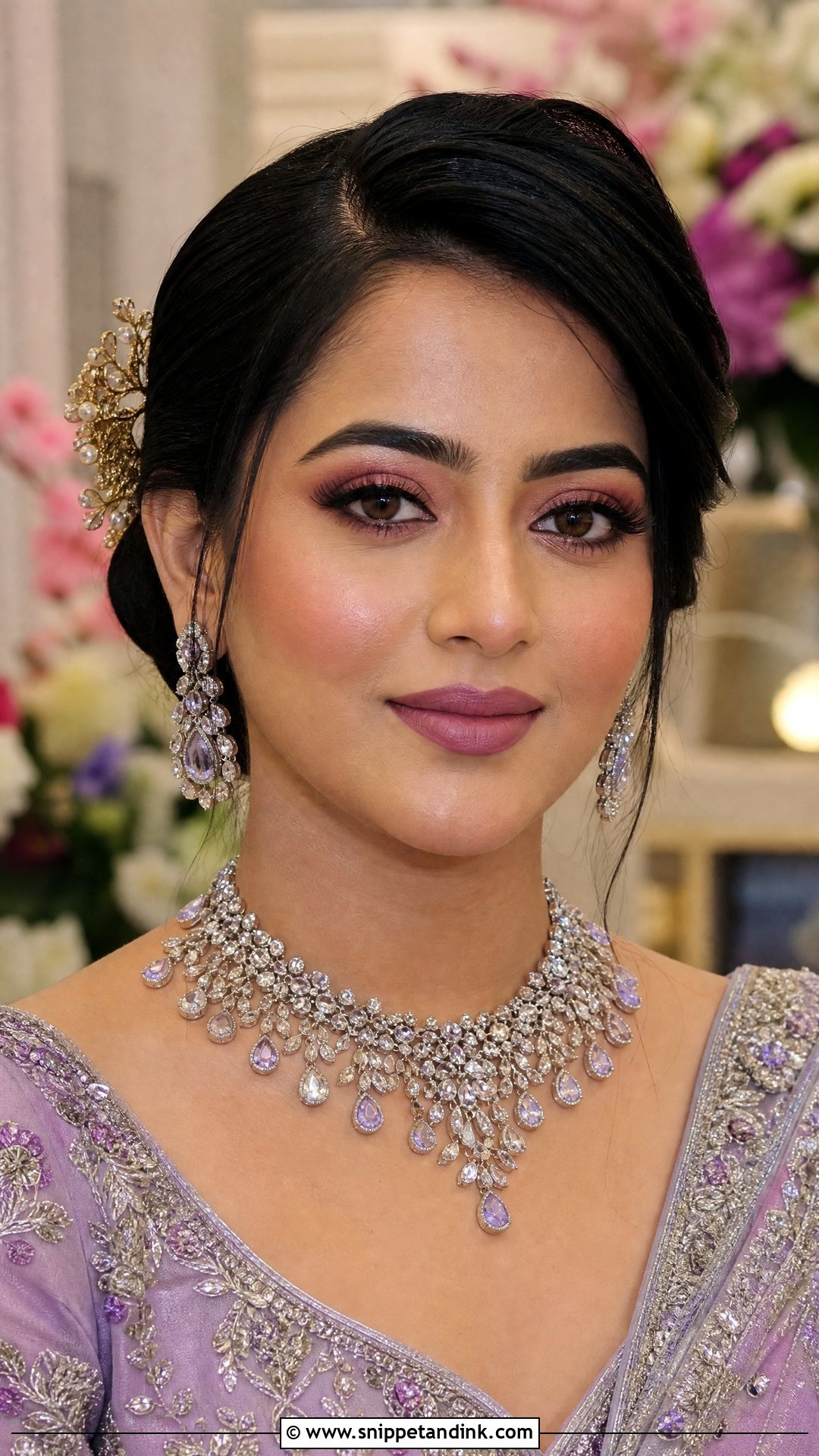 Soft Glam Indian Bridal Makeup With Mauve Lips - Snippet and Ink - 20 Soft Glam Indian Bridal Makeup Ideas