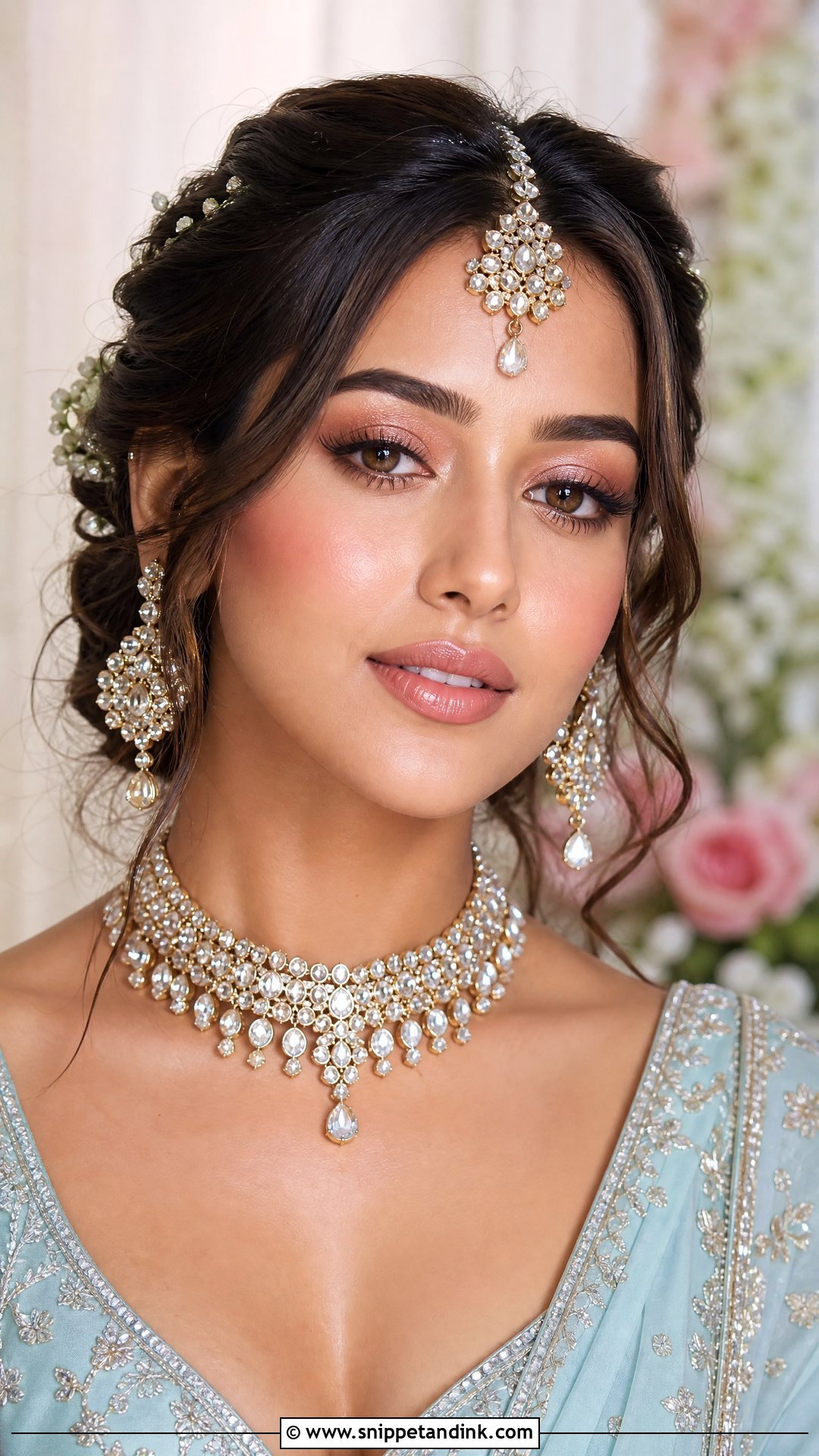 Soft Glam Indian Bridal Makeup With Pastel Outfit - Snippet and Ink - 20 Soft Glam Indian Bridal Makeup Ideas