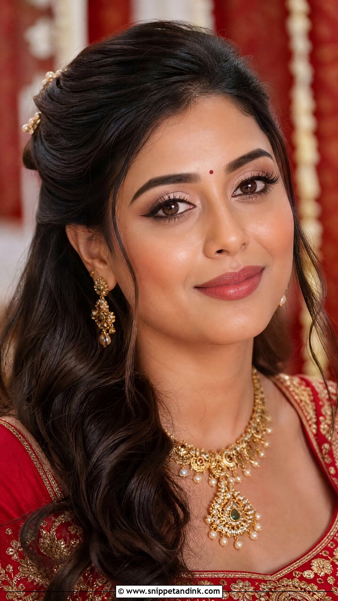 Soft Glam Indian Bridal Makeup With Winged Liner - Snippet and Ink - 20 Soft Glam Indian Bridal Makeup Ideas