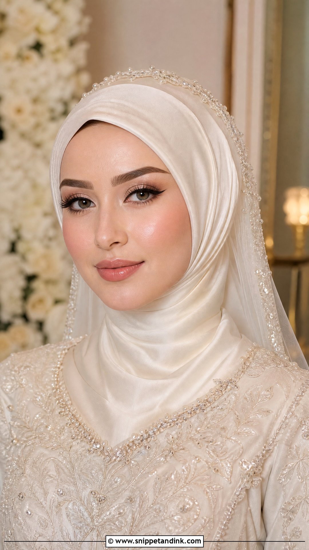 Soft Glam Muslim Bridal Makeup With Hijab - Snippet and Ink - 20 Muslim Bridal Makeup Ideas