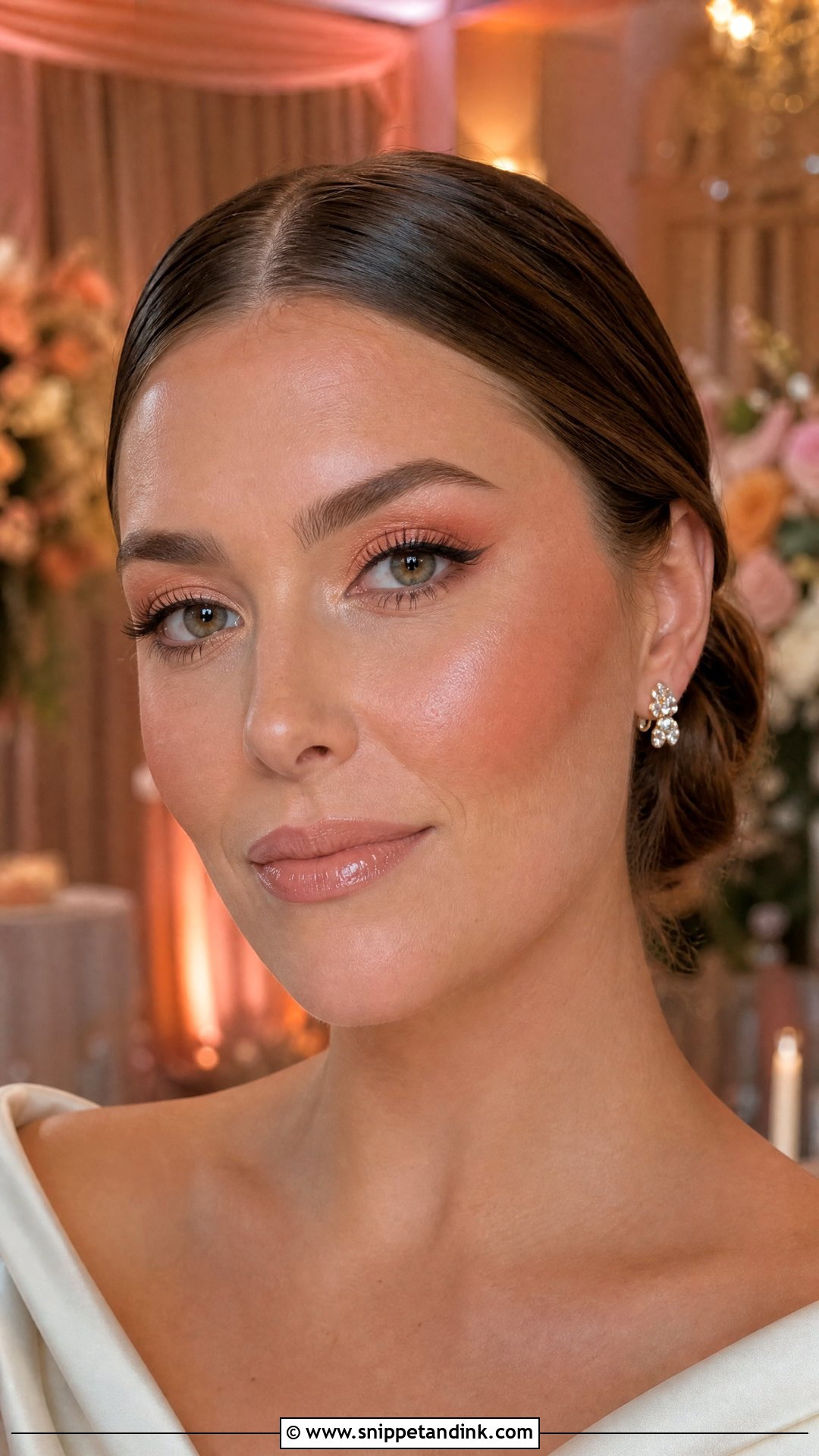 Soft Glam Peach Bridal Makeup - Snippet and Ink - 20 Peach Bridal Makeup Ideas