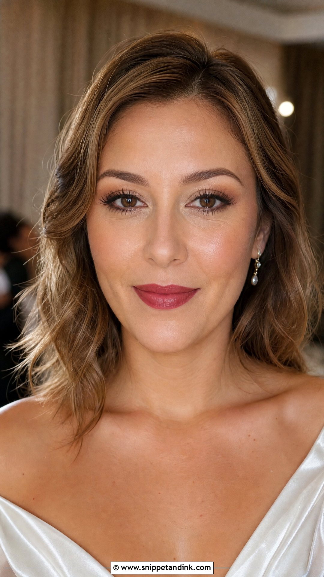 Soft Glam Red Lip Wedding Makeup - Snippet and Ink - 20 Red Lip Wedding Makeup Ideas
