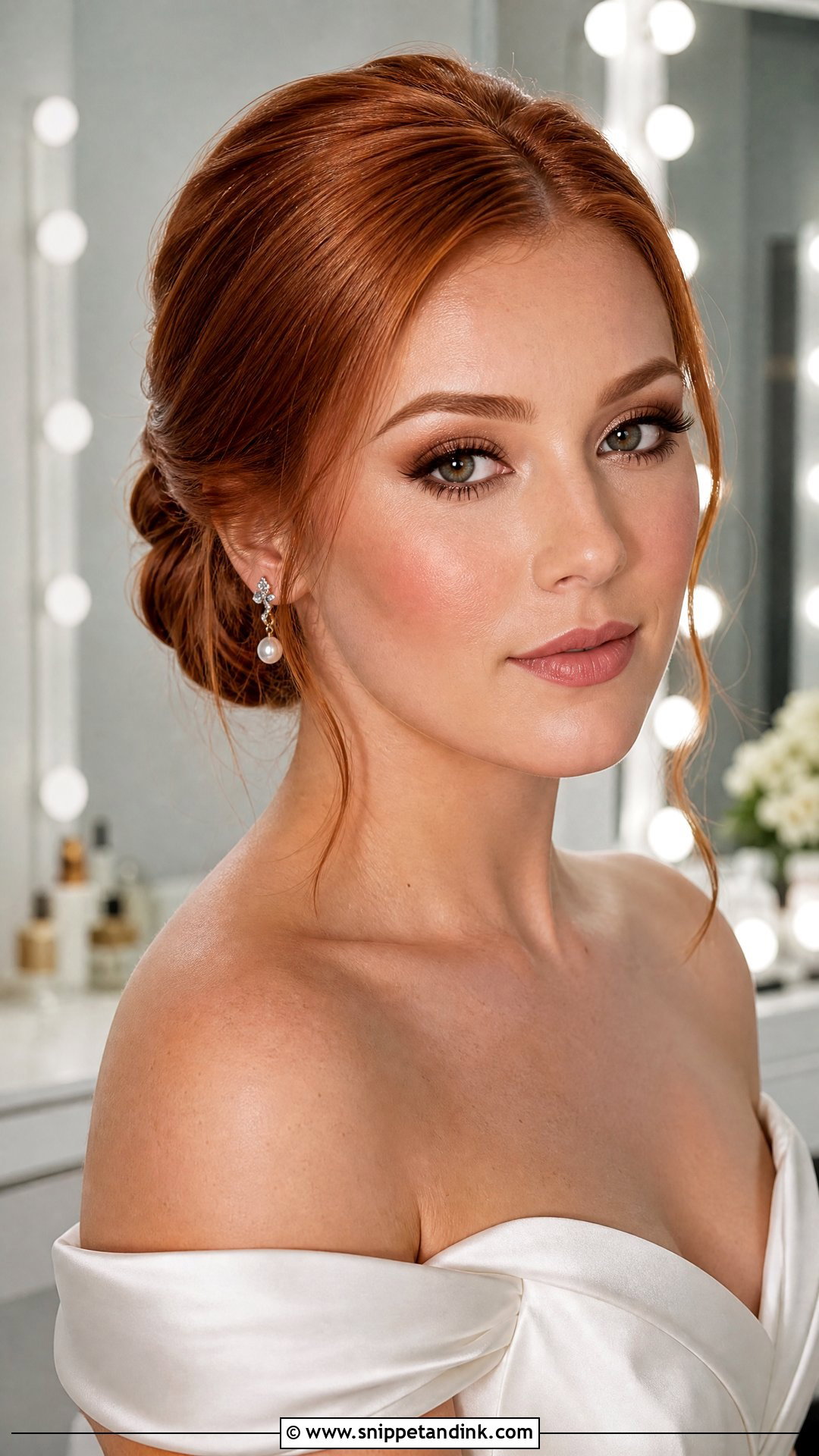 Soft Glam Redhead Bridal Makeup - Snippet and Ink - 20 Redhead Bridal Makeup Ideas