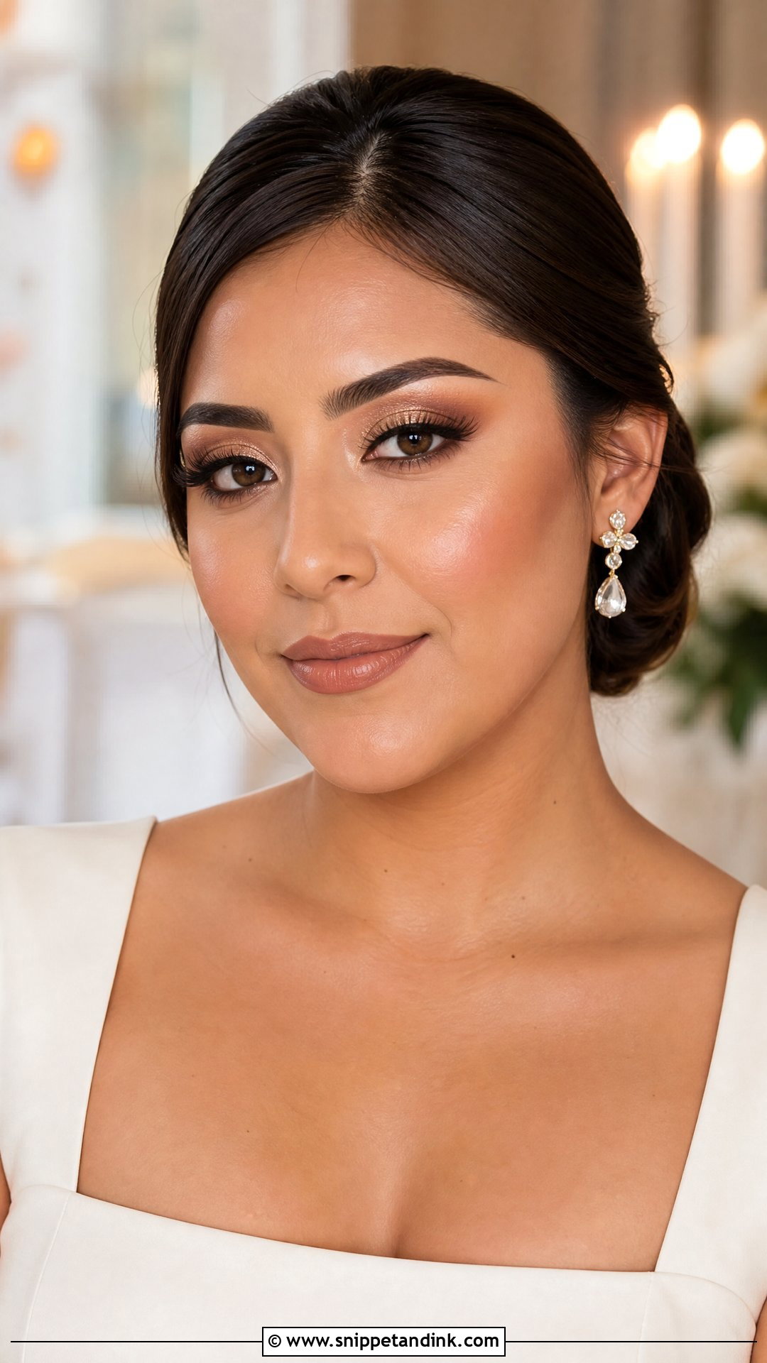 Soft Glam Wedding Makeup For Brown Eyes - Snippet and Ink - 25 Natural Soft Glam Wedding Makeup Looks