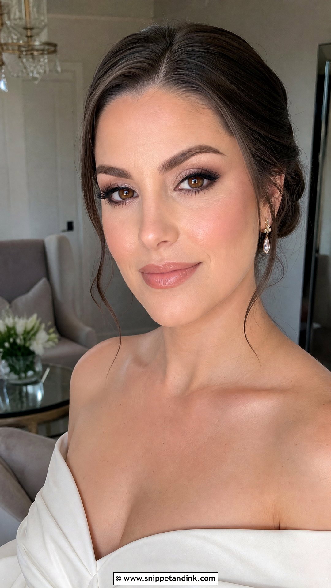 Soft Glam Wedding Makeup For Brown Eyes - Snippet and Ink - 20 Natural Wedding Makeup for Brown Eyes and Brunettes Dark Hair