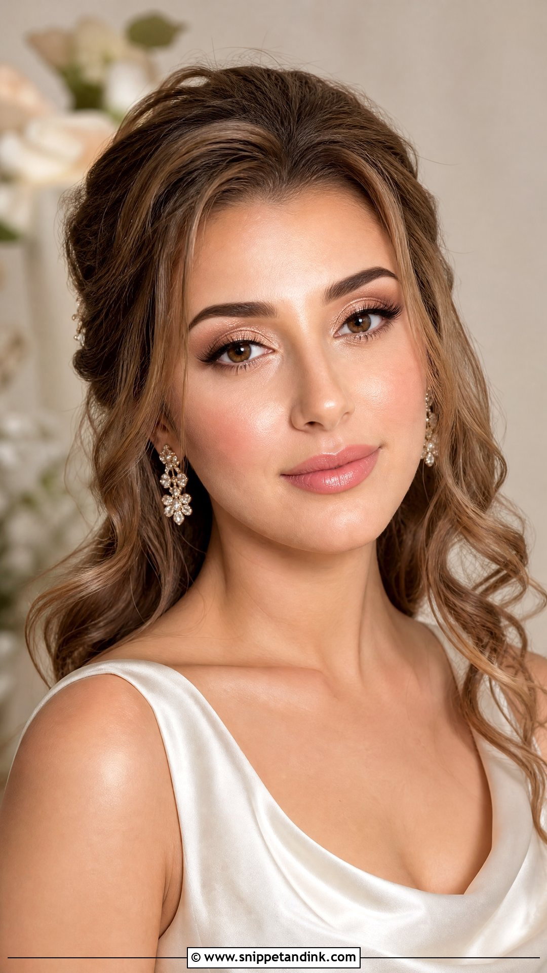 Soft Glam Wedding Makeup For Brown Eyes With Champagne Eyeshadow - Snippet and Ink - 20 Soft Glam Wedding Makeup for Brown Eyes