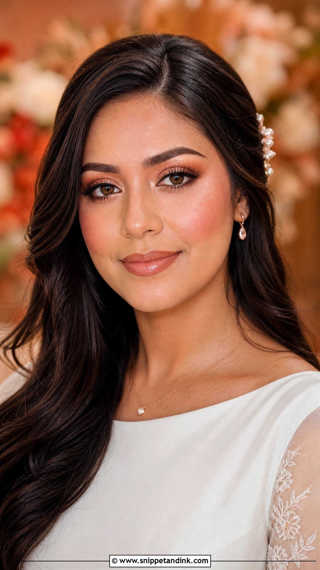 Soft Glam Wedding Makeup For Brown Eyes With Copper Eyeshadow - Snippet and Ink - 20 Soft Glam Wedding Makeup for Brown Eyes