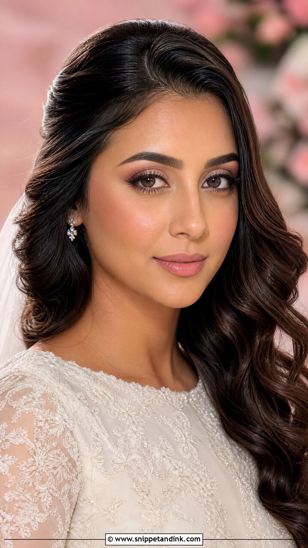 Soft Glam Wedding Makeup For Brown Eyes With Pink Nude Lip - Snippet and Ink - 20 Soft Glam Wedding Makeup for Brown Eyes