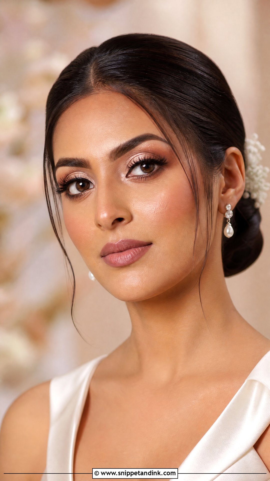 Soft Glam Wedding Makeup For Brown Eyes With Soft Brown Cut Crease - Snippet and Ink - 20 Soft Glam Wedding Makeup for Brown Eyes