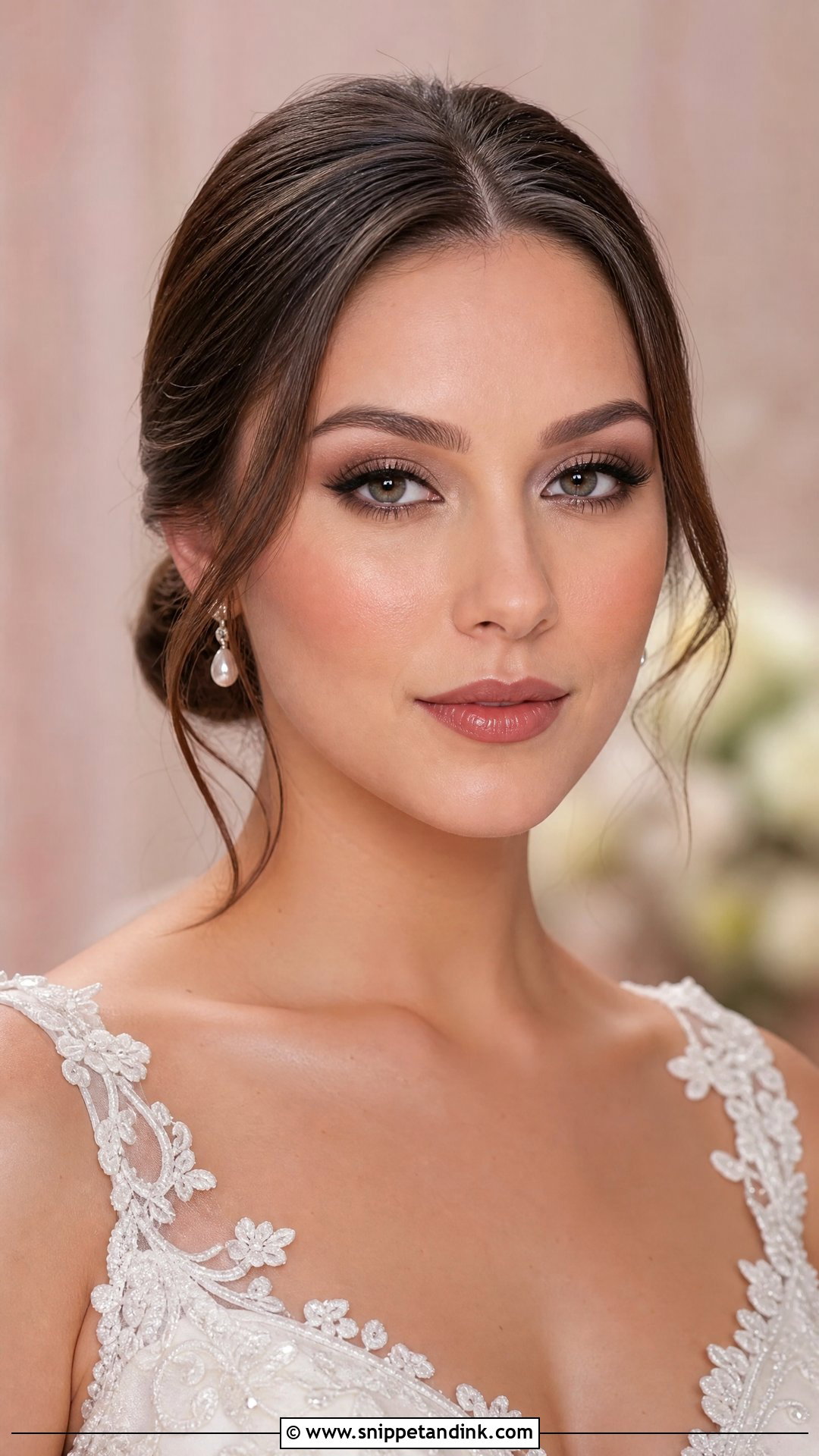 Soft Glam Wedding Makeup For Brown Eyes With Taupe Smokey Eye - Snippet and Ink - 20 Soft Glam Wedding Makeup for Brown Eyes