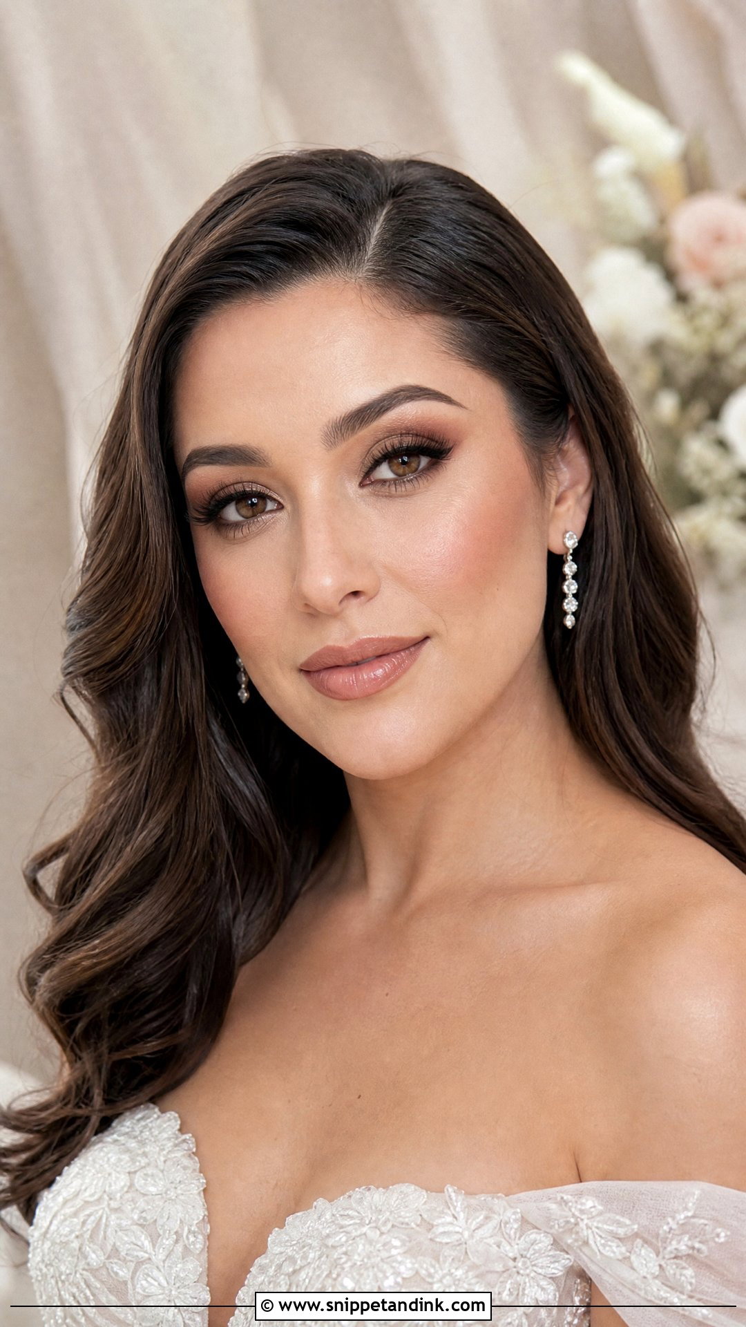 Soft Glam Wedding Makeup For Brown Eyes - Snippet and Ink - 20 Brown Eye Wedding Makeup Ideas