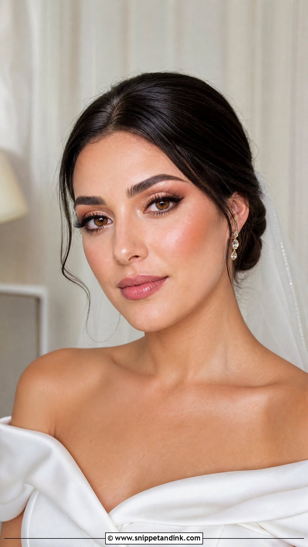 Soft Glam Wedding Makeup For Brunettes - Snippet and Ink - 20 Wedding Makeup Dark Hair Ideas