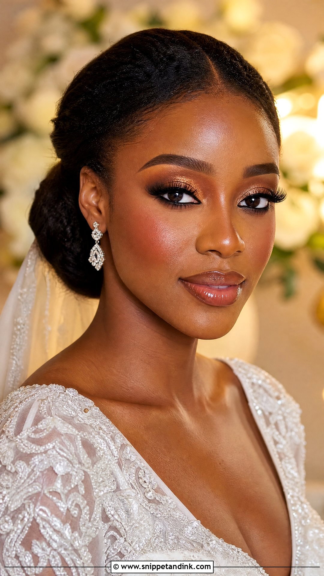 Soft Glam Wedding Makeup For Deep Skin - Snippet and Ink - 25 Natural Soft Glam Wedding Makeup Looks