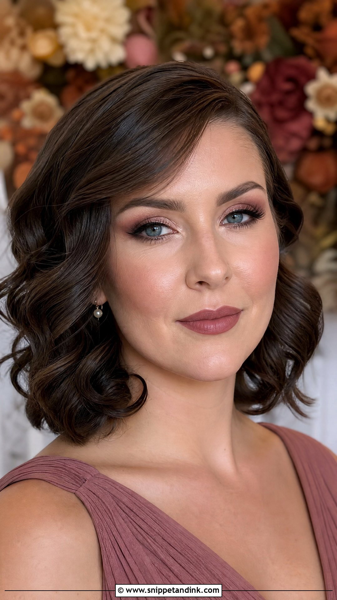 Soft Glam Wedding Makeup With Mauve Lip - Snippet and Ink - 20 Soft Glam Makeup for Wedding Ideas
