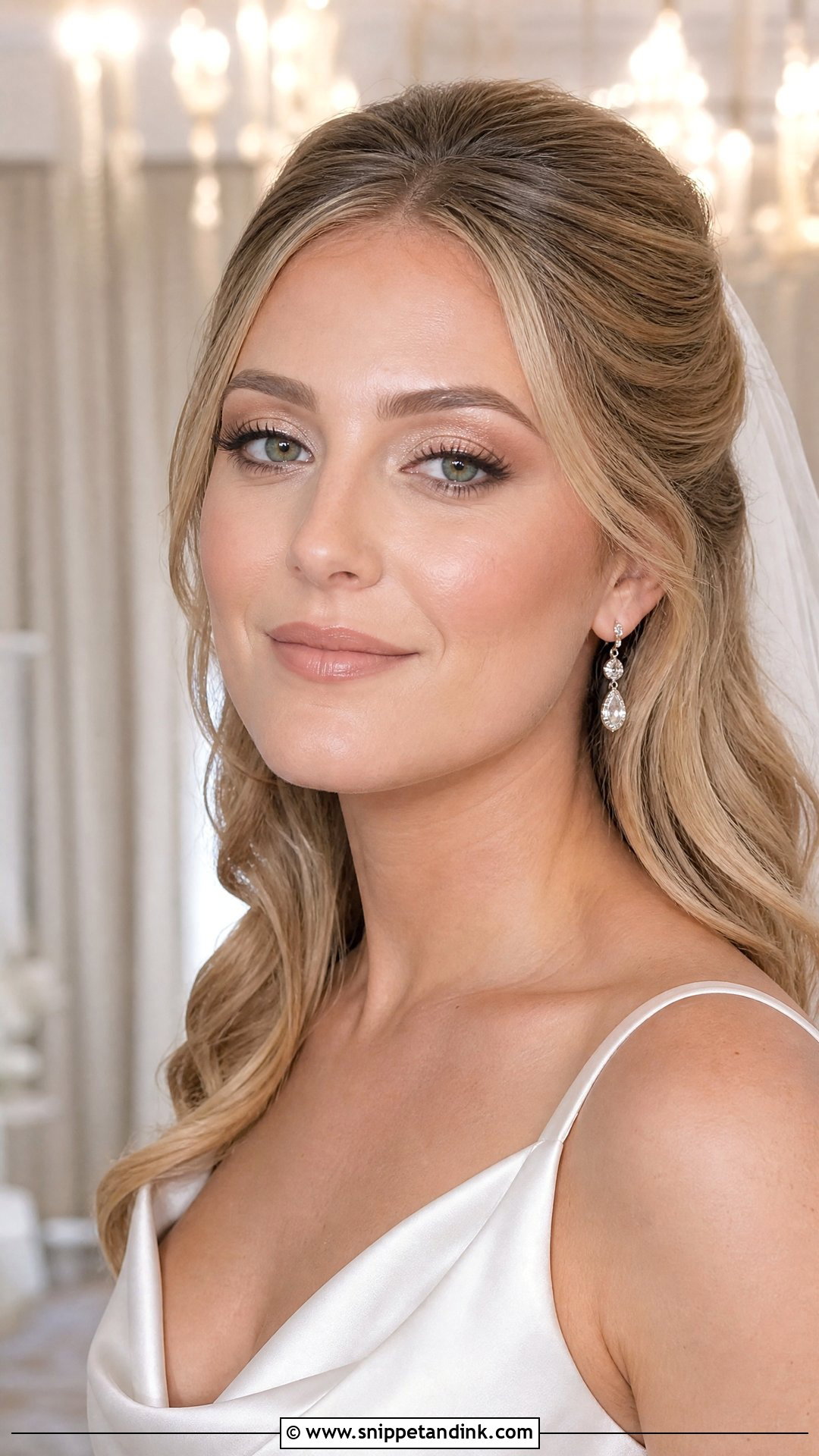 Soft Glam Wedding Makeup With Nude Lip - Snippet and Ink - 25 Natural Soft Glam Wedding Makeup Looks