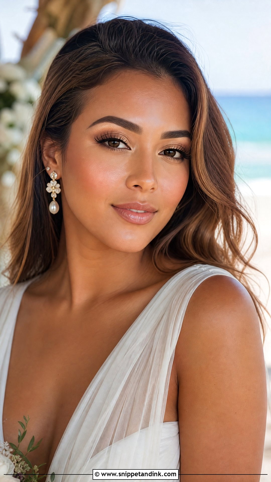 Soft Glam Wedding Makeup With Peach Blush - Snippet and Ink - 25 Natural Soft Glam Wedding Makeup Looks