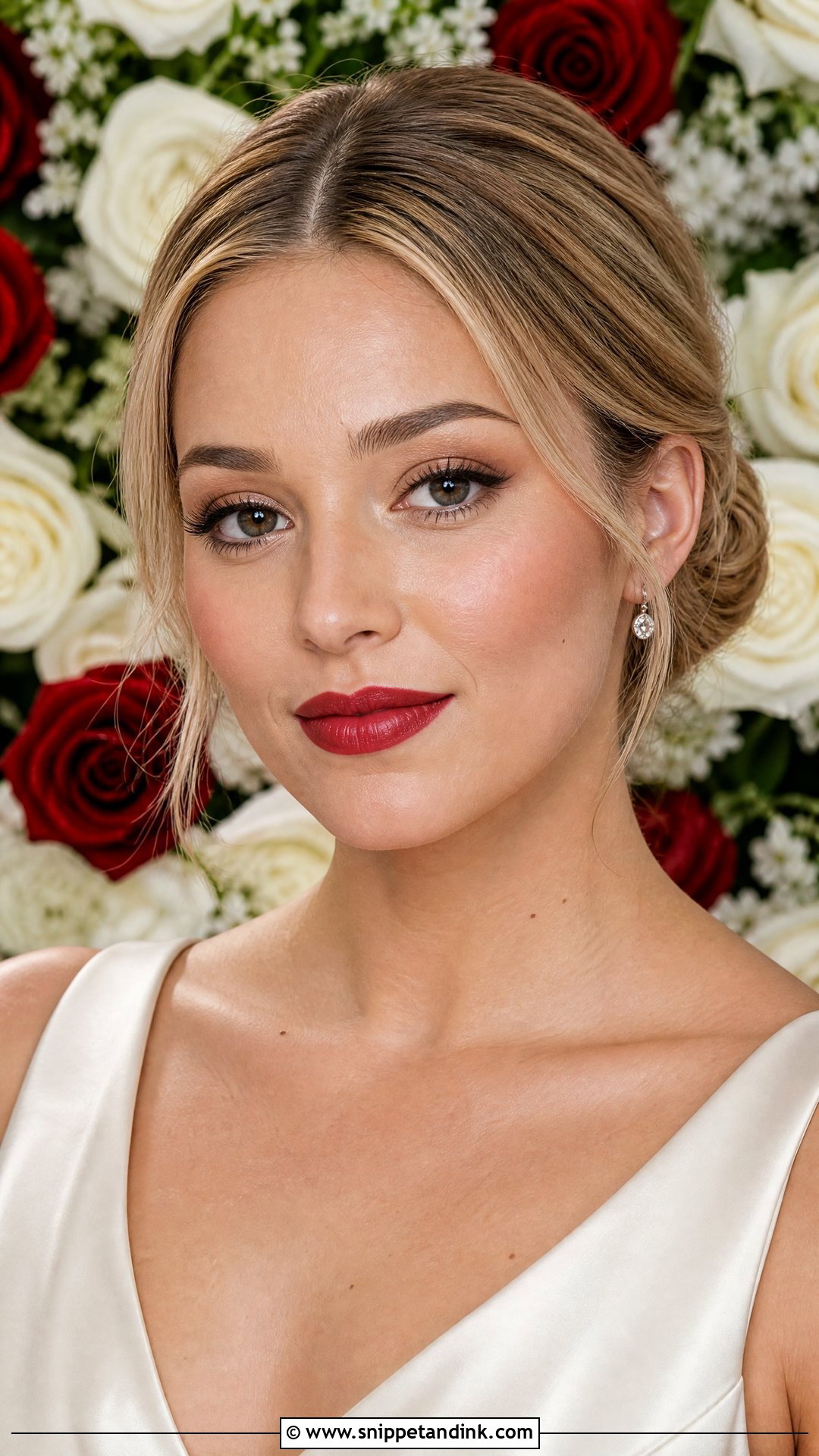 Soft Glam Wedding Makeup With Red Lip - Snippet and Ink - 30 Soft Glam Wedding Makeup Ideas