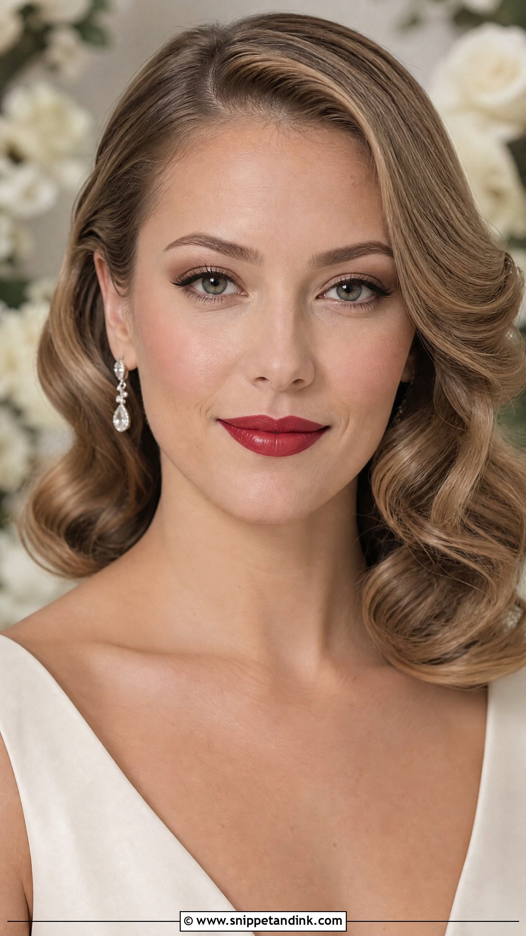 Soft Glam Wedding Makeup With Red Lip - Snippet and Ink - 20 Soft Glam Makeup for Wedding Ideas