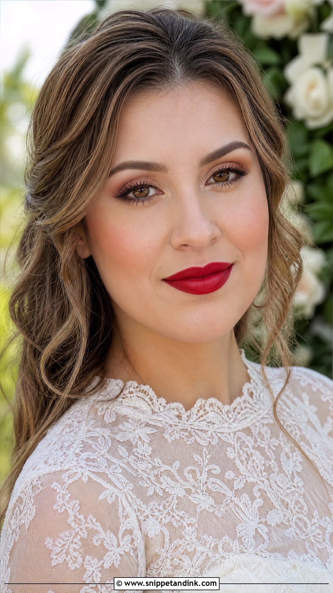 Soft Glam Wedding Makeup With Red Lips - Snippet and Ink - 20 Wedding Makeup with Red Lips