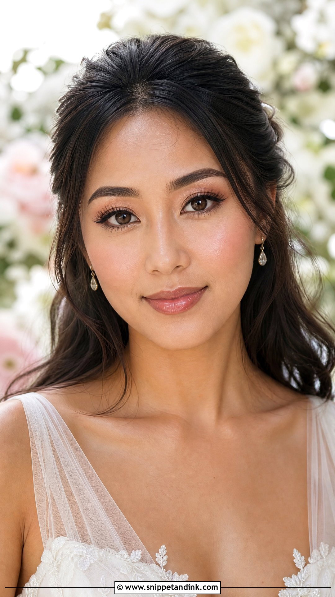 Soft Glam Wedding Makeup With Wispy Lashes - Snippet and Ink - 25 Natural Soft Glam Wedding Makeup Looks