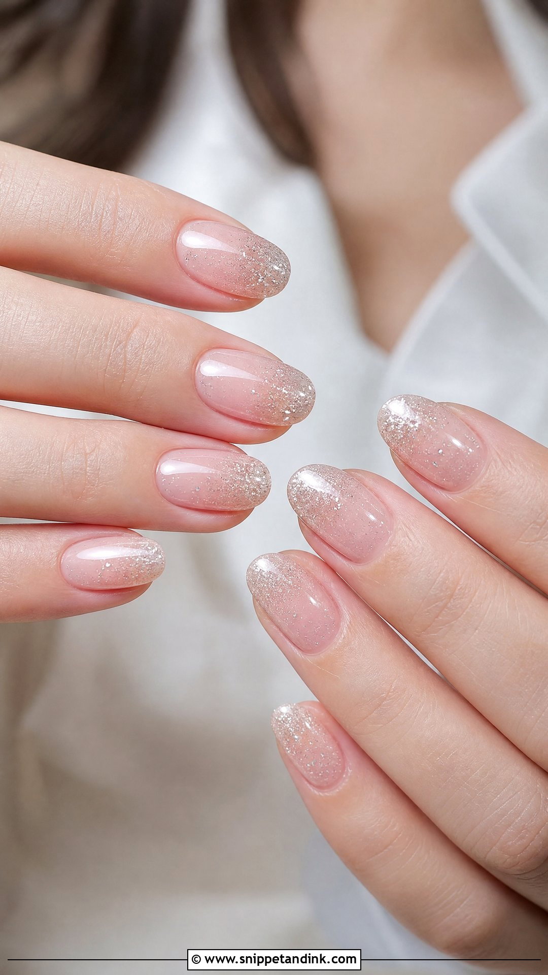 Soft Glitter Bridal Gel Nails - Snippet and Ink - 25 Bridal Gel Nails