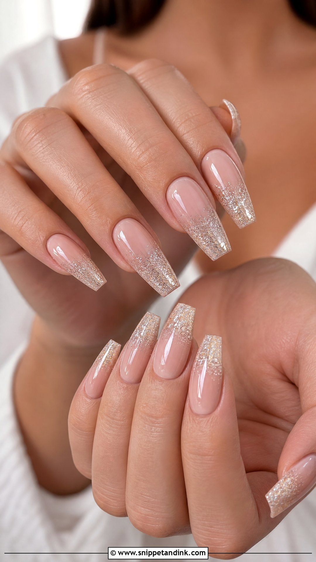 Soft Glitter Bridal Nails - Snippet and Ink - 35 Bridal Nail Art Ideas