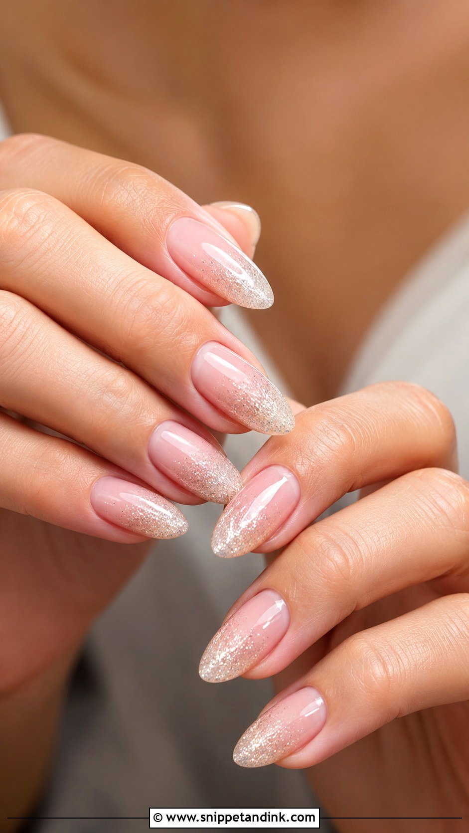Soft Glitter Ombre Bridal Nails - Snippet and Ink - 30 Bridal Nail Designs