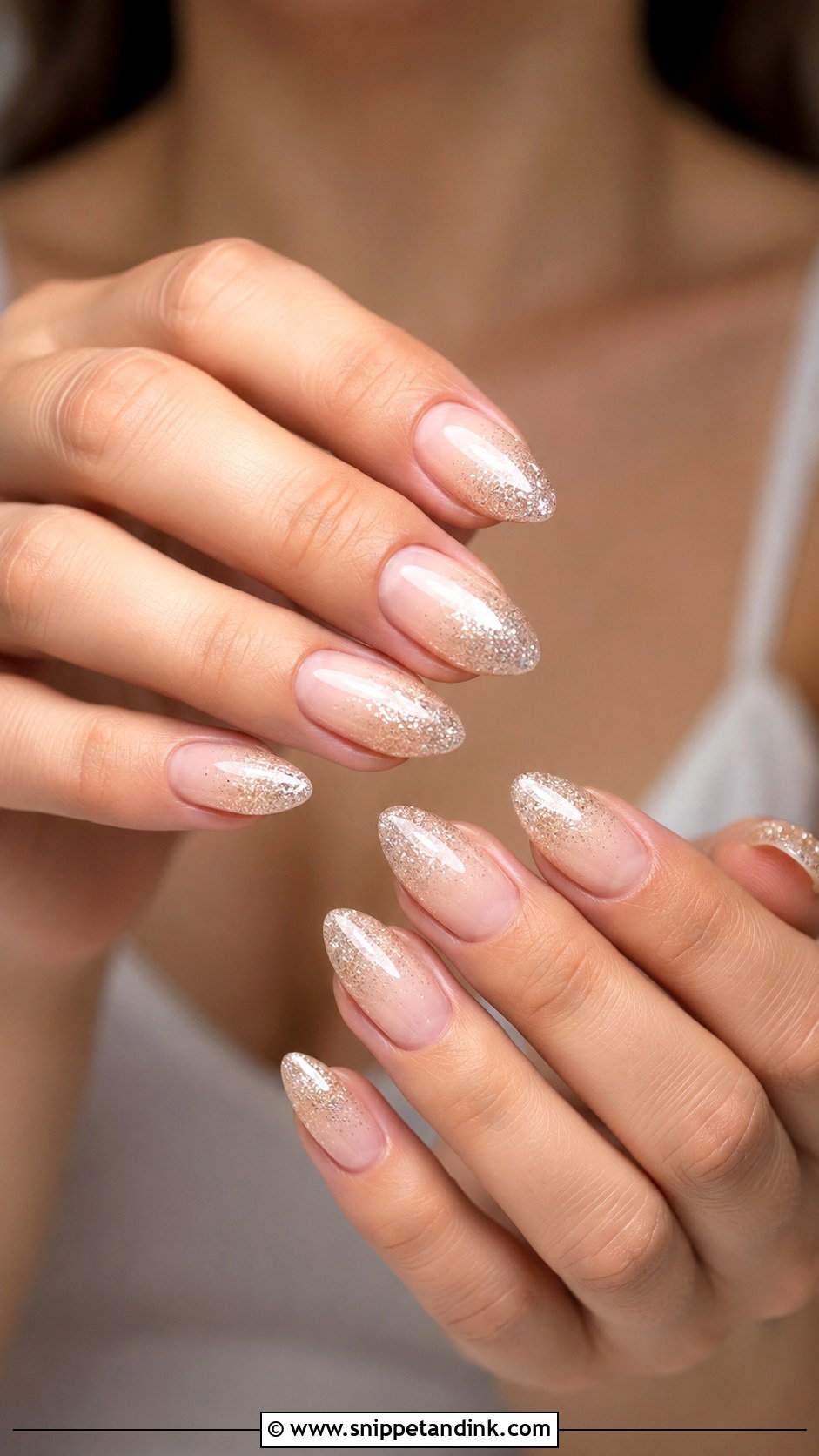 Soft Glitter Ombre Wedding Nails - Snippet and Ink - 20 Simple Wedding Day Nails for Bride