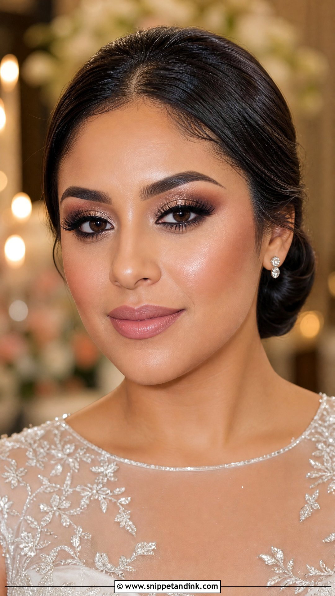 Soft Glitter Smokey Bridal Makeup - Snippet and Ink - 20 Glitter Bridal Makeup Ideas