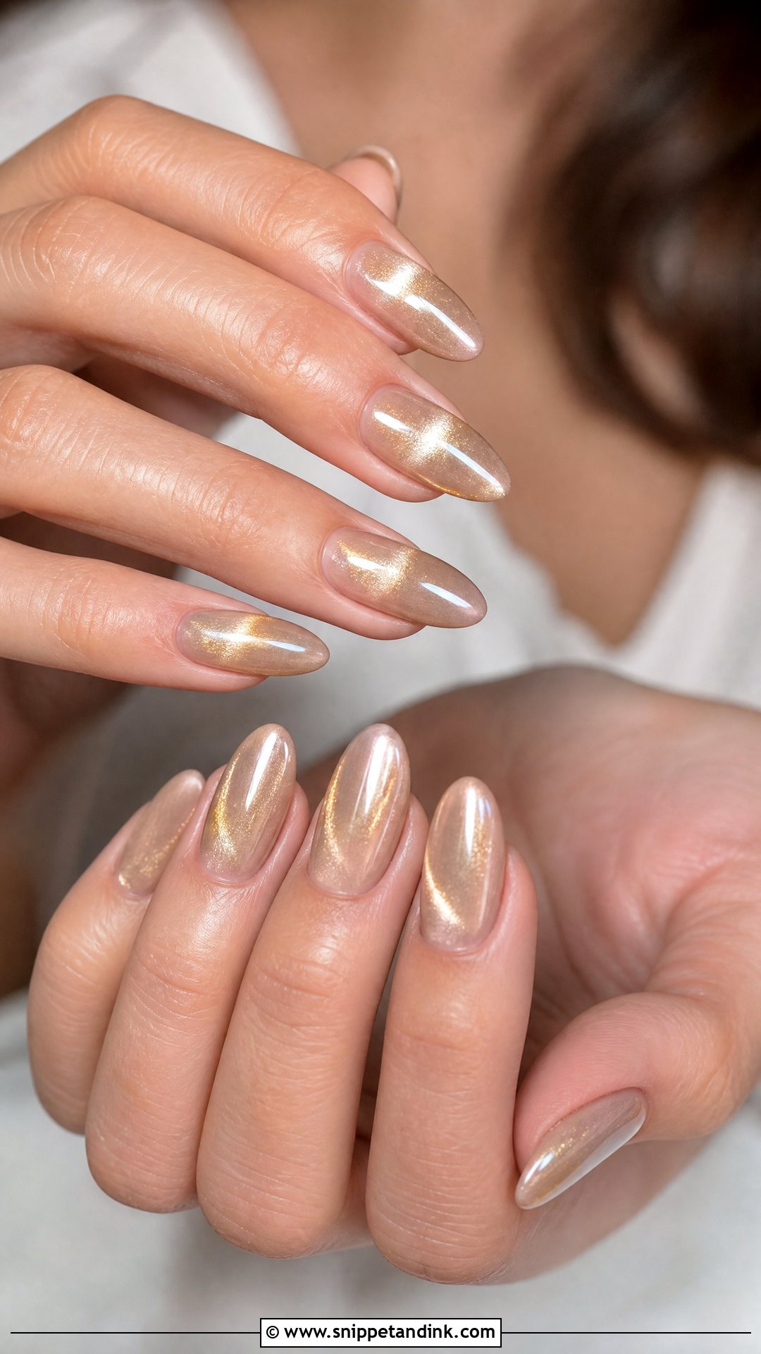 Soft Gold Cat Eye Bridal Nails - Snippet and Ink - 25 Cat Eye Bridal Nails