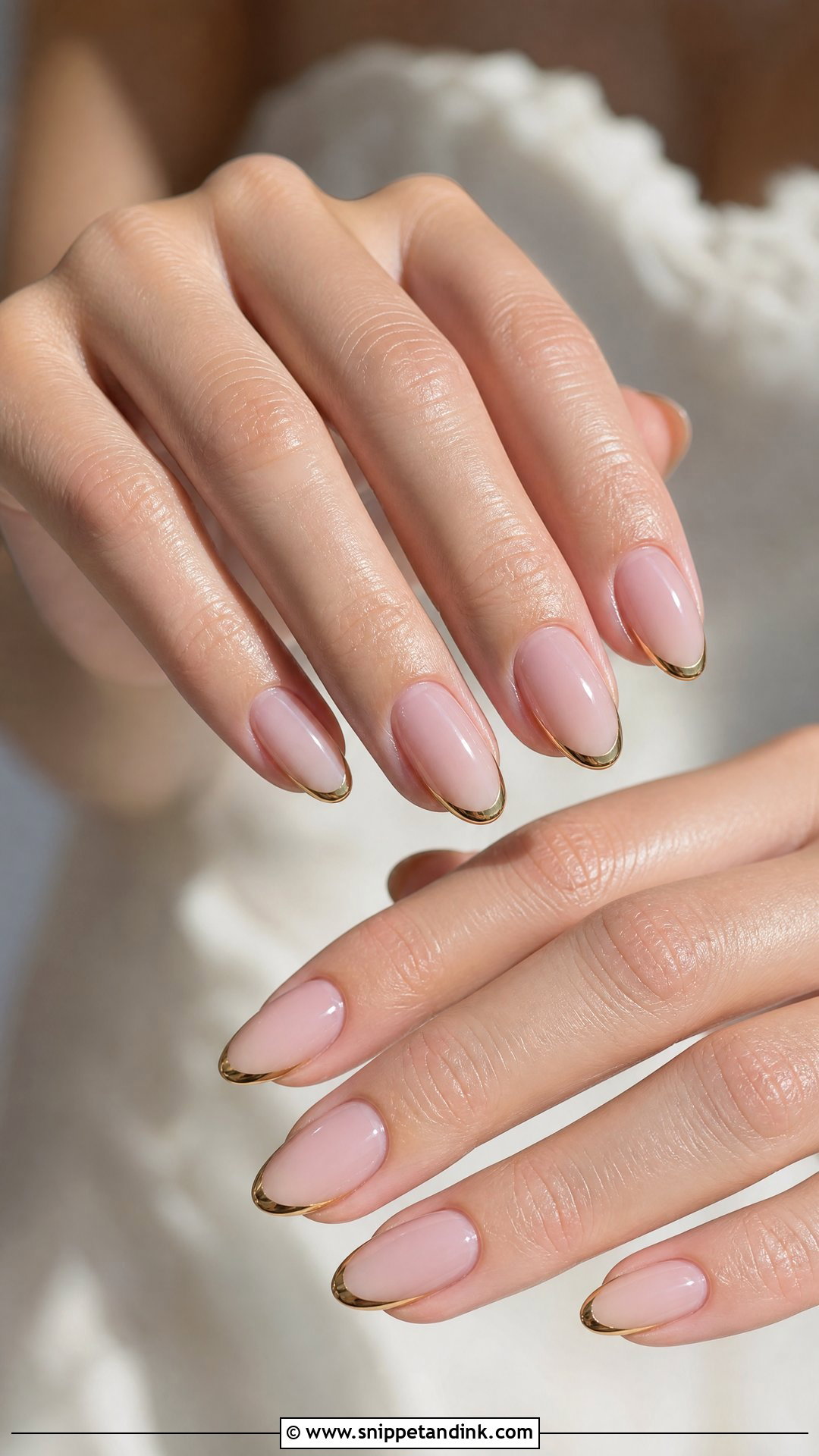 Soft Gold French Bride Wedding Nails - Snippet and Ink - 25 Nail Designs for the Bride Wedding